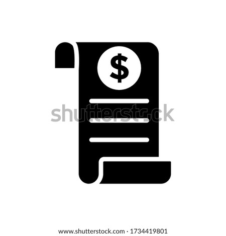 Bill icon vector on white background