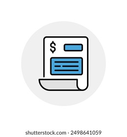 Bill icon vector stock illustration