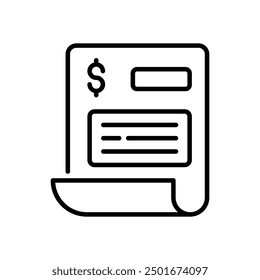 Bill icon vector stock illustration