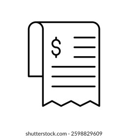 Bill icon vector stock illustration