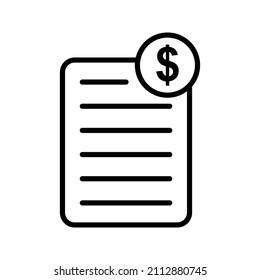 Bill Icon. websites and print media and interfaces. vector illustration