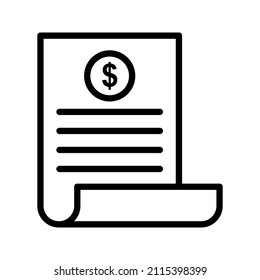 Bill Icon. websites and print media and interfaces. vector illustration