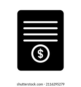 Bill Icon. websites and print media and interfaces. vector illustration