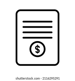 Bill Icon. websites and print media and interfaces. vector illustration
