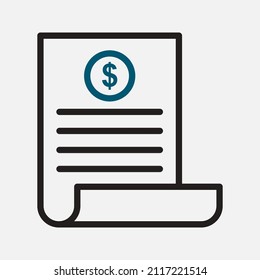 Bill Icon. websites and print media and interfaces. vector illustration