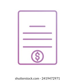 bill icon with white background vector stock illustration