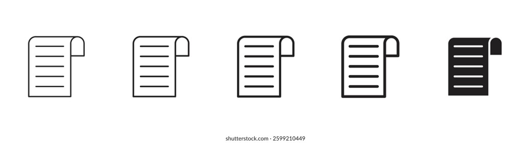 Bill icons in black outline, solid and colored style