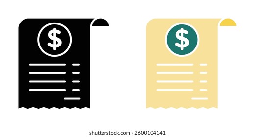 Bill icons collection vectors for web ui