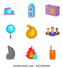 Bill icons set. Cartoon set of 9 bill vector icons for web isolated on white background