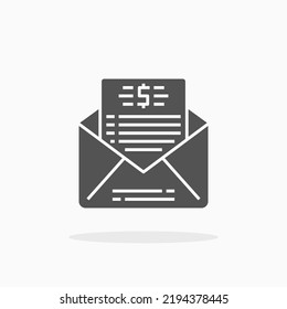 Bill or Invoice glyph icon. Can be used for digital product, presentation, print design and more.