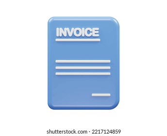 Bill invoice icon 3d illustration
