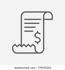 Bill invoice icon line symbol. Isolated vector illustration of tax sign concept for your web site mobile app logo UI design.