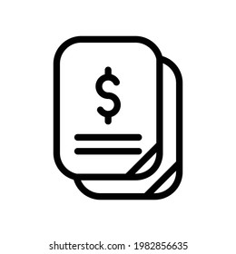 Factura, icono de factura, gráficos del vector de línea