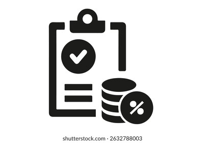 Bill, ícono de la Factura. Icono de línea delgada de impuestos, negocios y finanzas, signo de impuestos, gráficos de Vector. Estilo plano del icono del documento de la auditoría para el móvil y el Diseño web