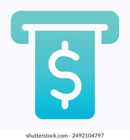 Bill Invoice Or Receipt Icon Concept, Isolated Gradient Vector Icon.