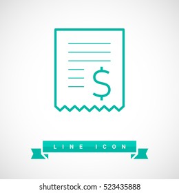 bill isolated minimal icon. bill graph line vector icon for websites and mobile minimalistic flat design. 