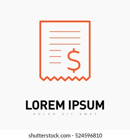 bill isolated minimal icon. bill graph line vector icon for websites and mobile minimalistic flat design. 
