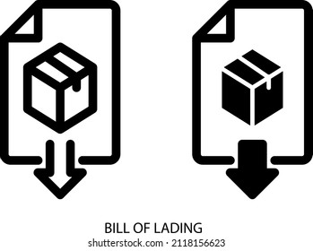 A bill of lading icon, vector illustration