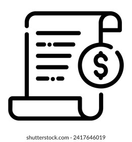 bill Line Icon Background White