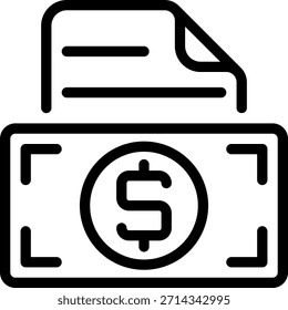 Vector de ilustración de icono de línea de factura