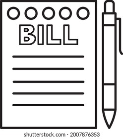 Bill line icon vector design template and illustration with editable stroke