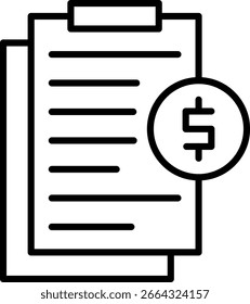Diseño de ícono de Vector de línea de factura