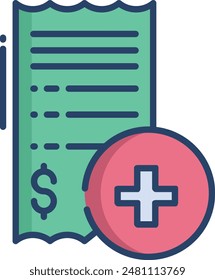 bill linear color illustration icon