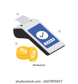 Bill Machine Concept isometric Style Illustrations. Eps 10 File