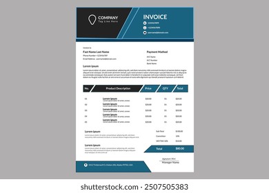 Bill memo Cash memo format Invoice design vector Invoice bill Corporate invoice template.