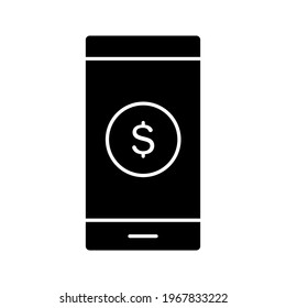 Bill, mobil, Kauf, Zahlungssymbol, Vektorbild. Kann auch für den Einkauf und den elektronischen Handel verwendet werden. Geeignet für den Einsatz in Web-Apps, mobilen Apps und Printmedien.