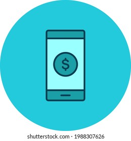 Bill, mobile, purchase, payment icon vector image. Can also be used for shopping and ecommerce. Suitable for use on web apps, mobile apps and print media.