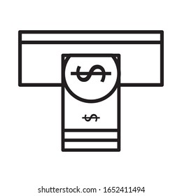 bill money with atm hole vector illustration design