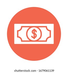 bill money dollars block style icon vector illustration design
