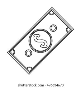 bill money financial item market commerce icon. Flat and isolated design. Vector illustration