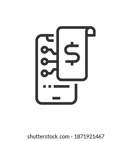 Icono de compra de Bill Online Ilustración vectorial