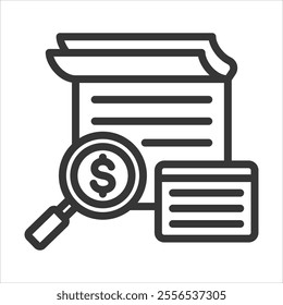 Bill Outline Icon Vector Illustration