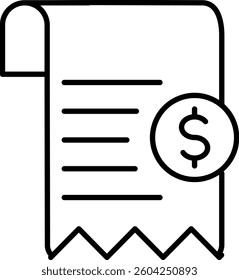 Bill Outline icon vector illustration