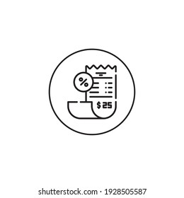 bill outline style icon in circle
