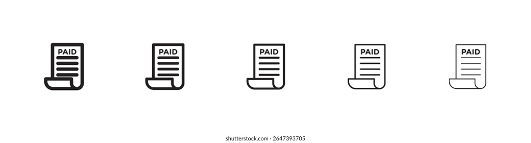 ícone de faturamento pago ilustração plana definir logotipo