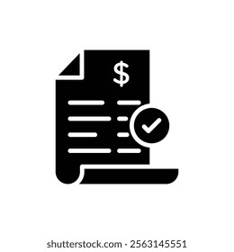 Bill paid icon Isolated flat vector in outline