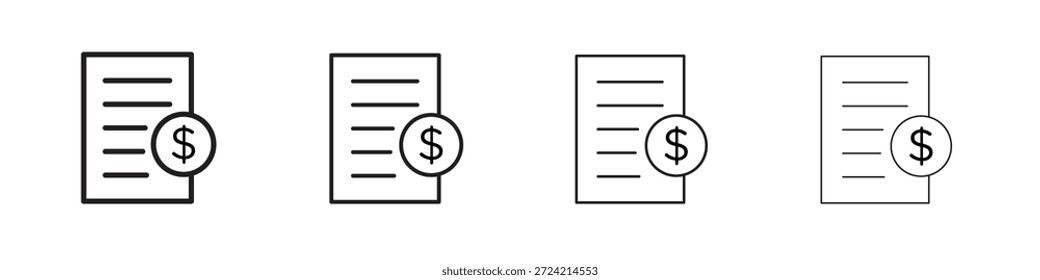 Vector de conjunto de iconos de pago de factura eps10. ilustración, Plantilla de pictograma de símbolo de signo de logotipo