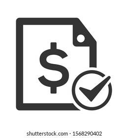 Bill paid icon. vector graphics