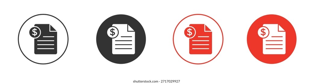 Icono pagado de la factura. diseño del Vector del Web