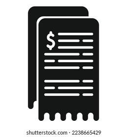 Bill paper icon simple vector. Finance payment. Money service