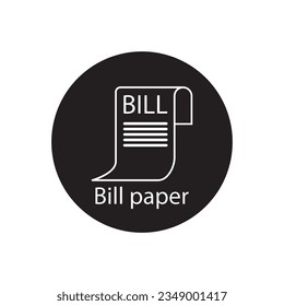 bill paper icon vector template illustration logo design