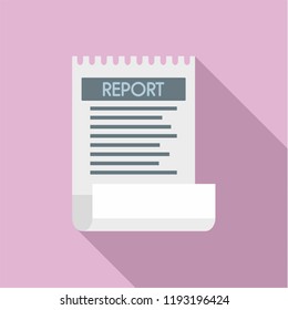 Bill paper report icon. Flat illustration of bill paper report vector icon for web design