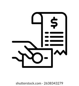 Bill Pay Icon Line Vector Illustration
