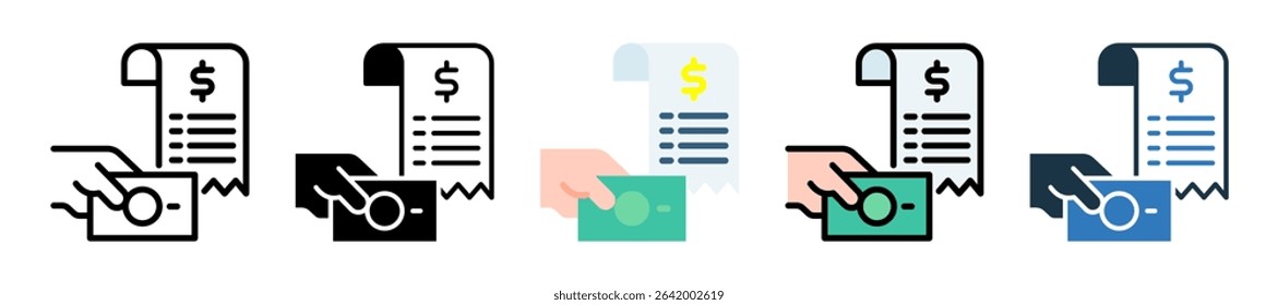 Bill Pay Icon Multiple Style Vector Illustration