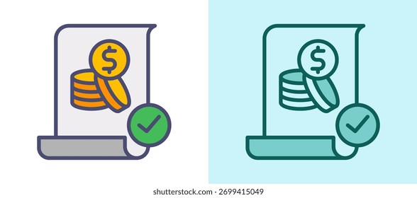 Icono de pago de facturas Ilustración vectorial whitegreen