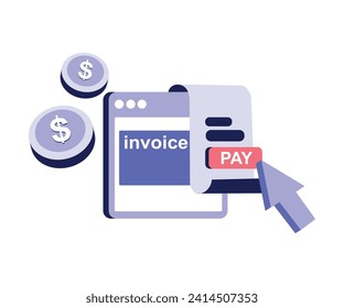 Bill Pay with Online Application for Payment Vector Illustration